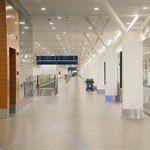 Modern airport terminal walkway at KLIA