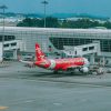 Airplane at a Kuala Lumpur airport terminal